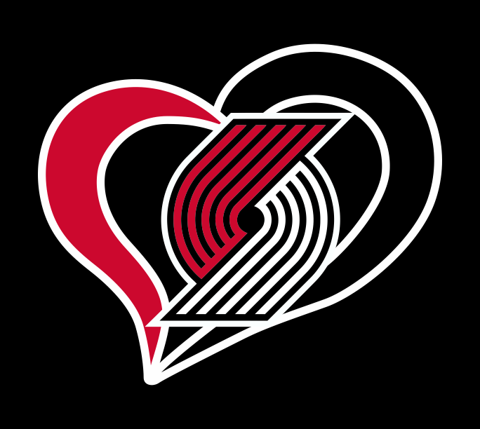 Portland Trail Blazers Heart Logo iron on paper